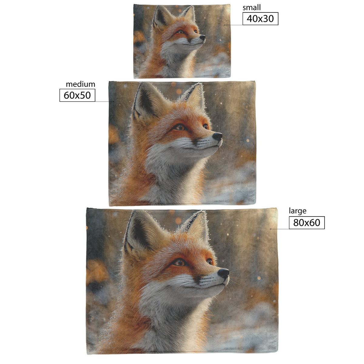 Curious Fox Winter Landscape Fleece Sherpa Blanket Soft Cozy Blanket - Awakening Righteousness