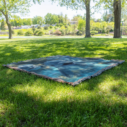 Cute Baby Dolphins Swimming in Water Cozy Woven Throw Blanket - Awakening Righteousness