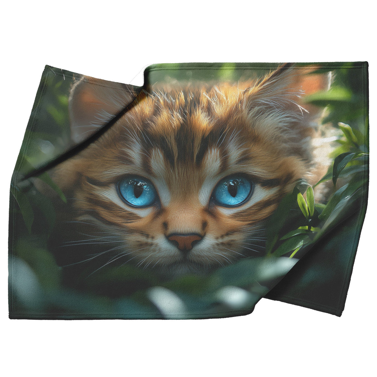 Cute Blue Eyed Kitten Cozy Fleece Sherpa Blanket - Awakening Righteousness