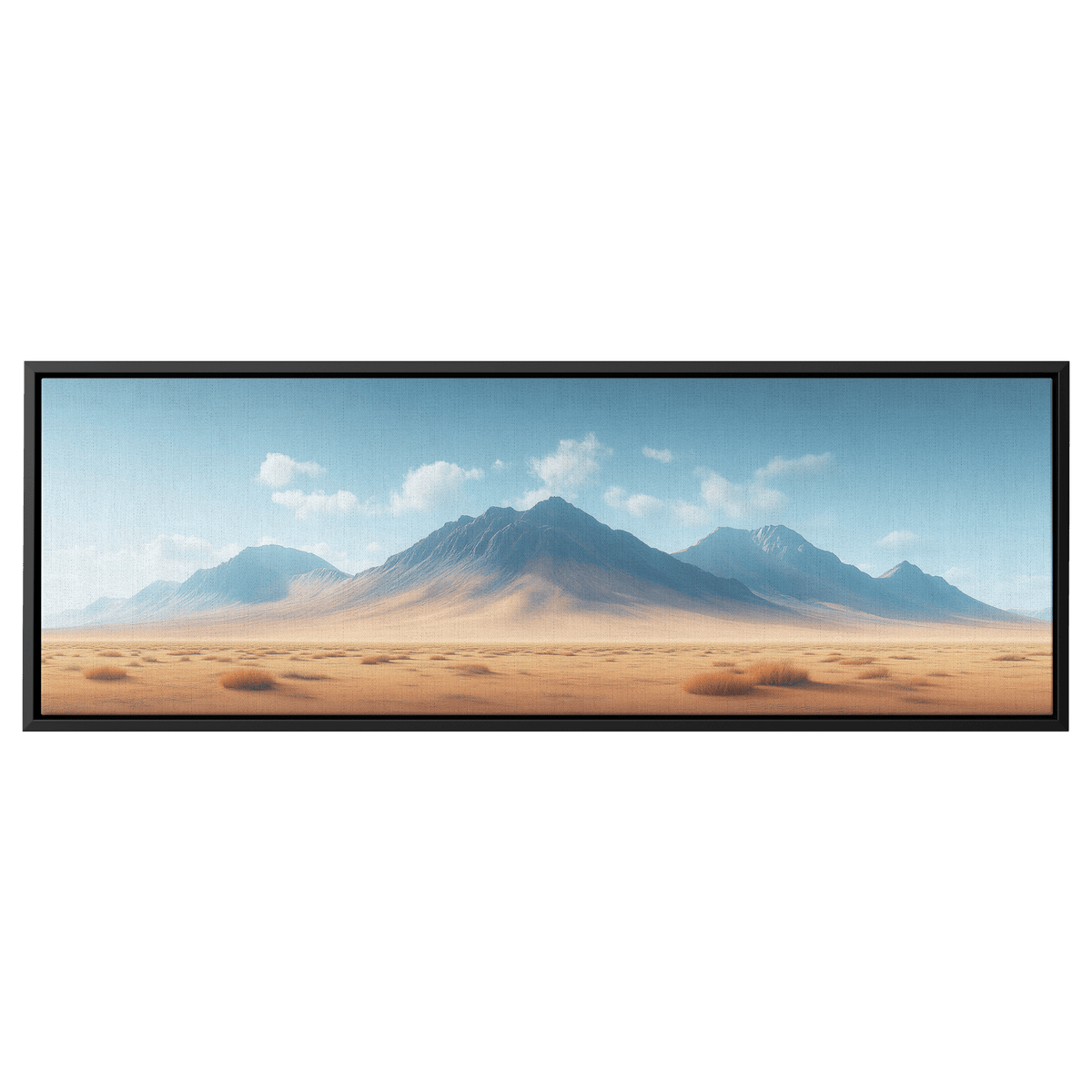 Desert Scene Neutral Toned Plain Minimalist Mountains Subtle Sand Dunes Ultra High Definition Panoramic Framed Canvas Wall Art - Awakening Righteousness