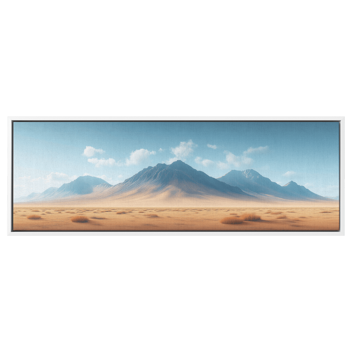 Desert Scene Neutral Toned Plain Minimalist Mountains Subtle Sand Dunes Ultra High Definition Panoramic Framed Canvas Wall Art - Awakening Righteousness