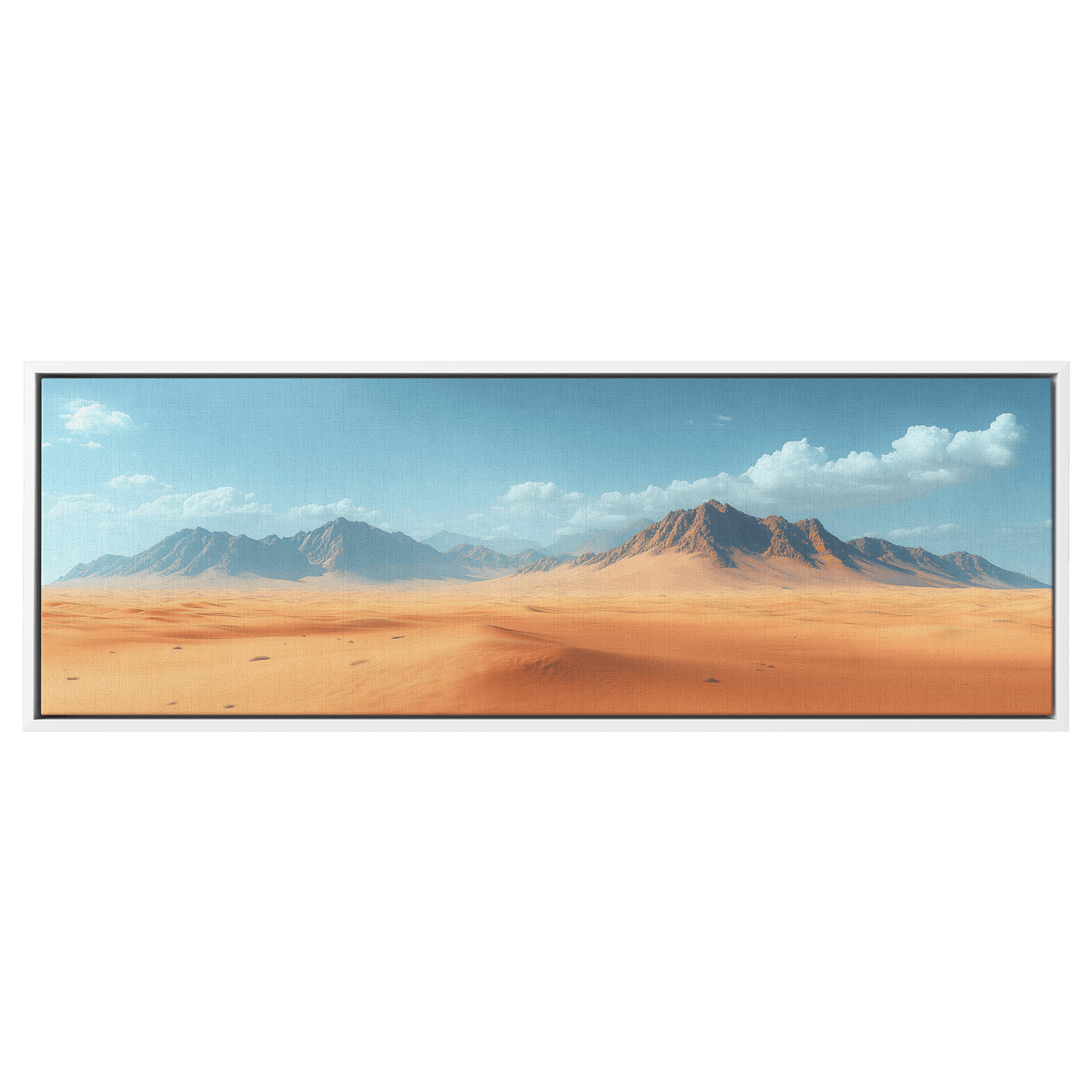 Desert Scene Neutral Toned Plain Minimalist Mountains Subtle Sand Dunes Ultra High Definition Panoramic Framed Canvas Wall Art - Awakening Righteousness
