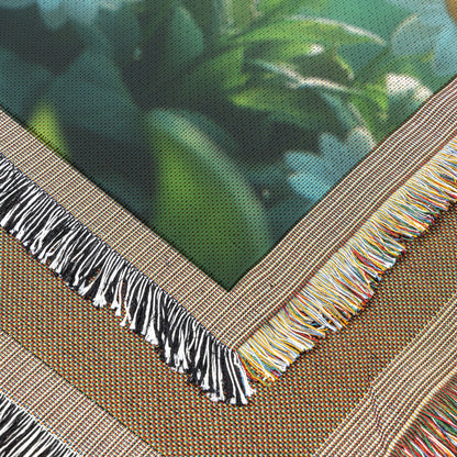 Dew Kissed Daisies in a Sunlit Meadow Woven Throw Blanket for Home Decor - Awakening Righteousness