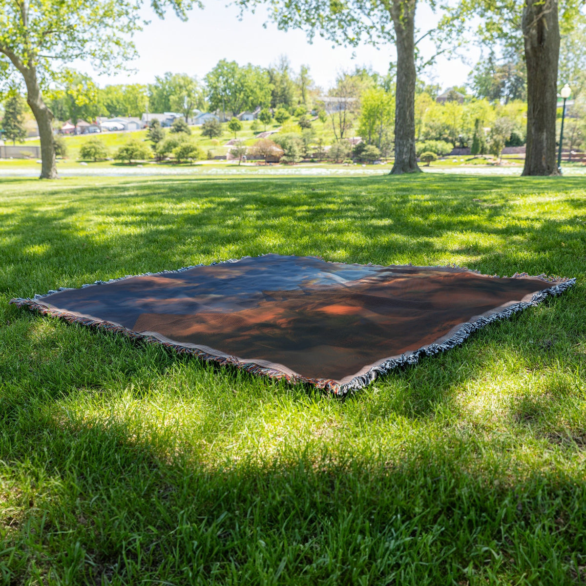Egyptian Pyramids at Sunset Woven Throw Blanket - Awakening Righteousness