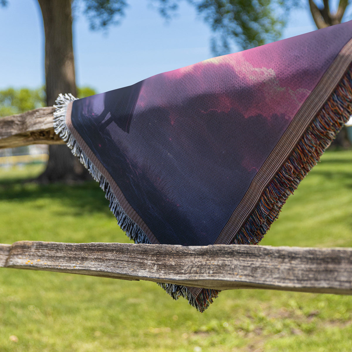 Eve Under The Tree of Knowledge Holding The Forbidden Apple Woven Throw Blanket - Awakening Righteousness