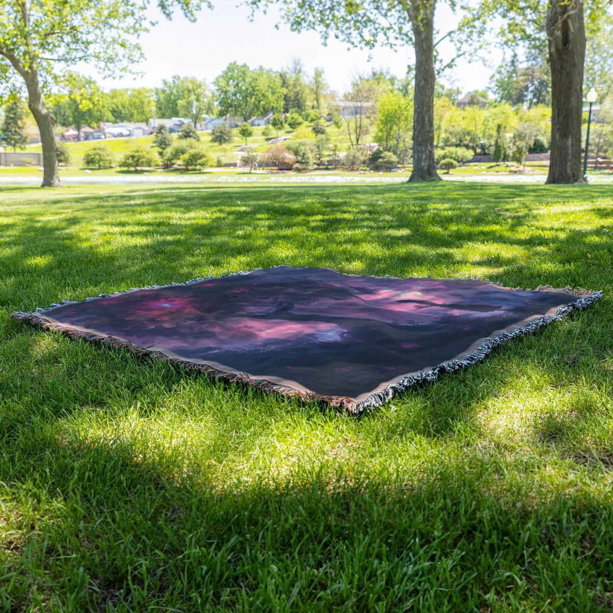 Eve Under The Tree of Knowledge Holding The Forbidden Apple Woven Throw Blanket - Awakening Righteousness