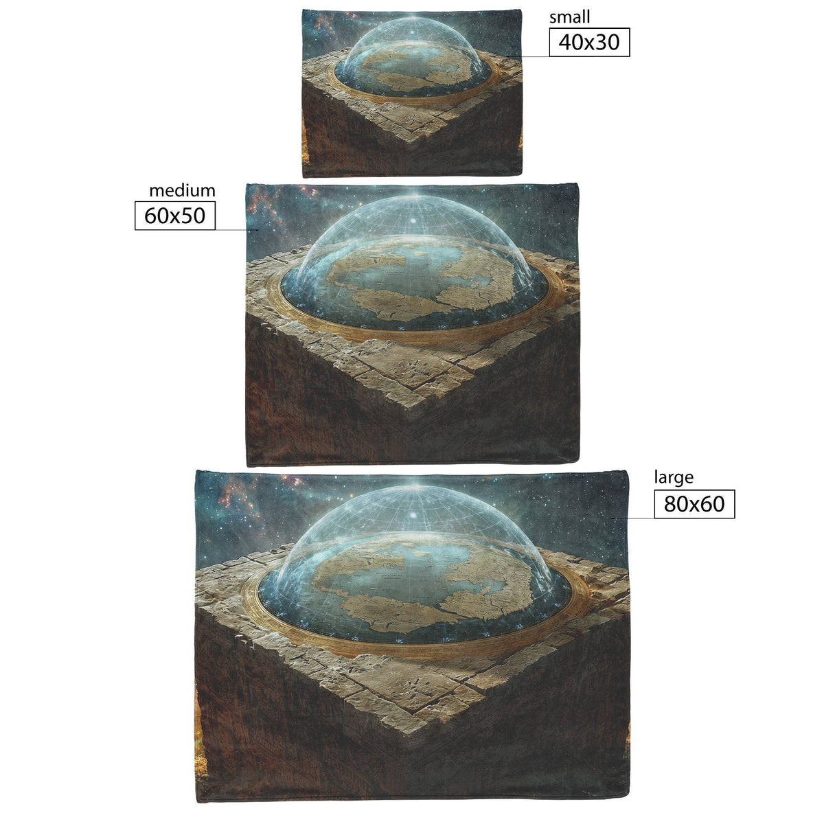 Flat Earth Firmament Ancient Hieroglyph Table Starry Cosmos Cozy Fleece Sherpa Blanket - Awakening Righteousness