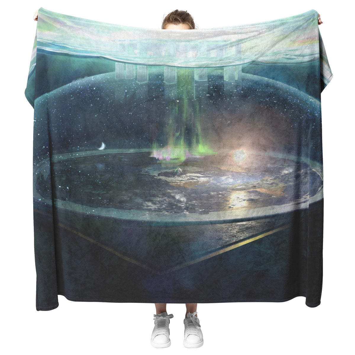 Flat Earth with Firmament Cozy Christian Fleece Sherpa Blanket - Awakening Righteousness