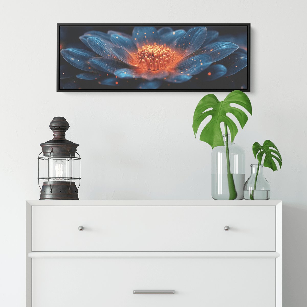 Floral Mandalas Geometric Symmetry Multi Layered Petal Patterns Panoramic Framed Canvas Wall Art for Home Decor - Awakening Righteousness