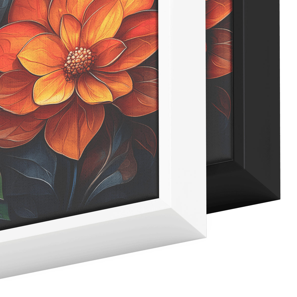 Floral Mandalas Geometric Symmetry Stained Glass Panoramic Framed Canvas Wall Art for Home and Office Decor - Awakening Righteousness