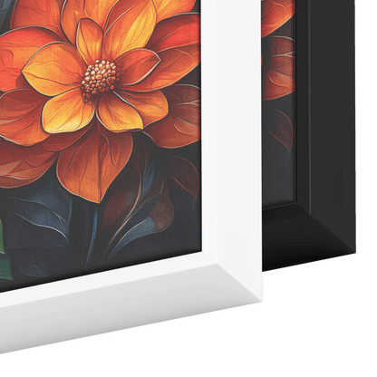 Floral Mandalas Geometric Symmetry Stained Glass Panoramic Framed Canvas Wall Art for Home and Office Decor - Awakening Righteousness
