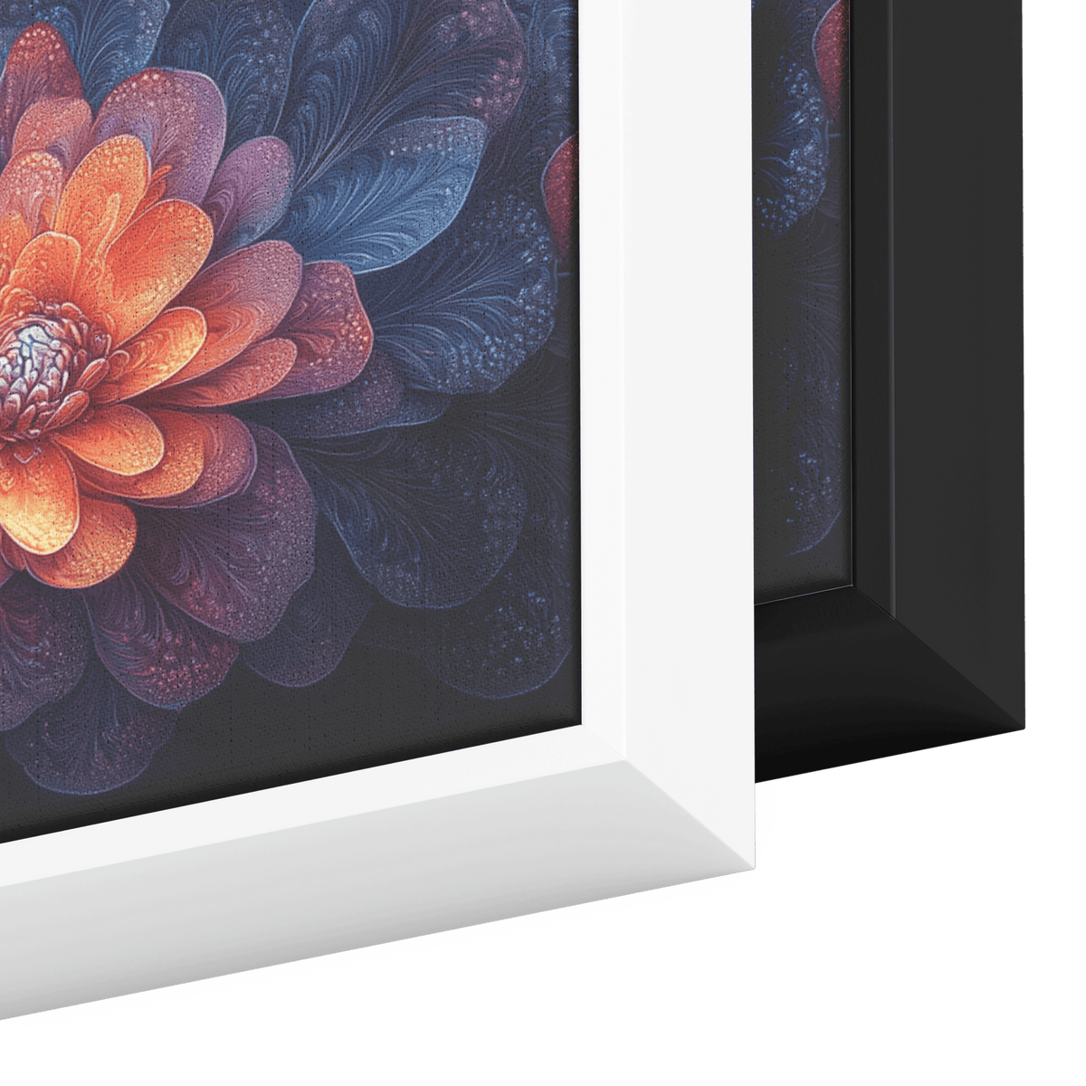 Floral Mandalas Geometric Symmetry Stained Glass Panoramic Framed Canvas Wall Art for Home and Office Decor - Awakening Righteousness