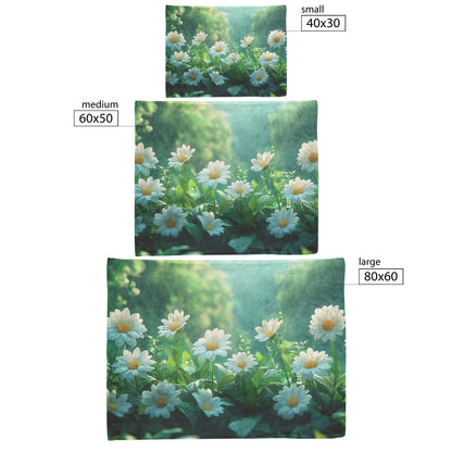 Fresh Daisy Garden Fleece Sherpa Blanket for Ultimate Comfort and Relaxation with Soft Floral Design - Awakening Righteousness
