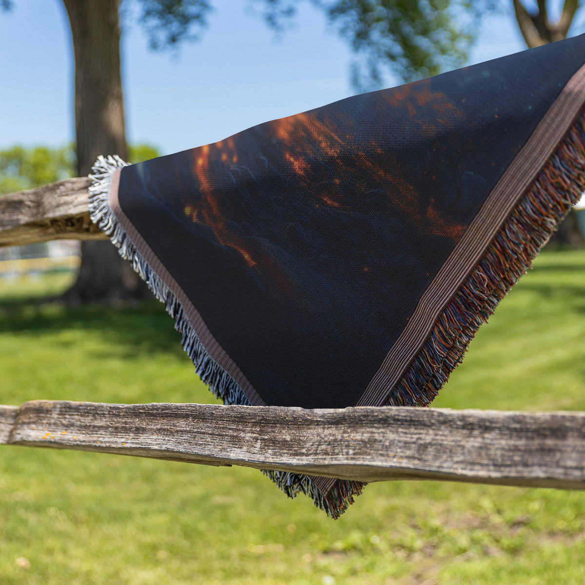 Glowing Tree of Life Surrounded by a Mystical Forest and Stars Woven Throw Blanket for Home Decor - Awakening Righteousness