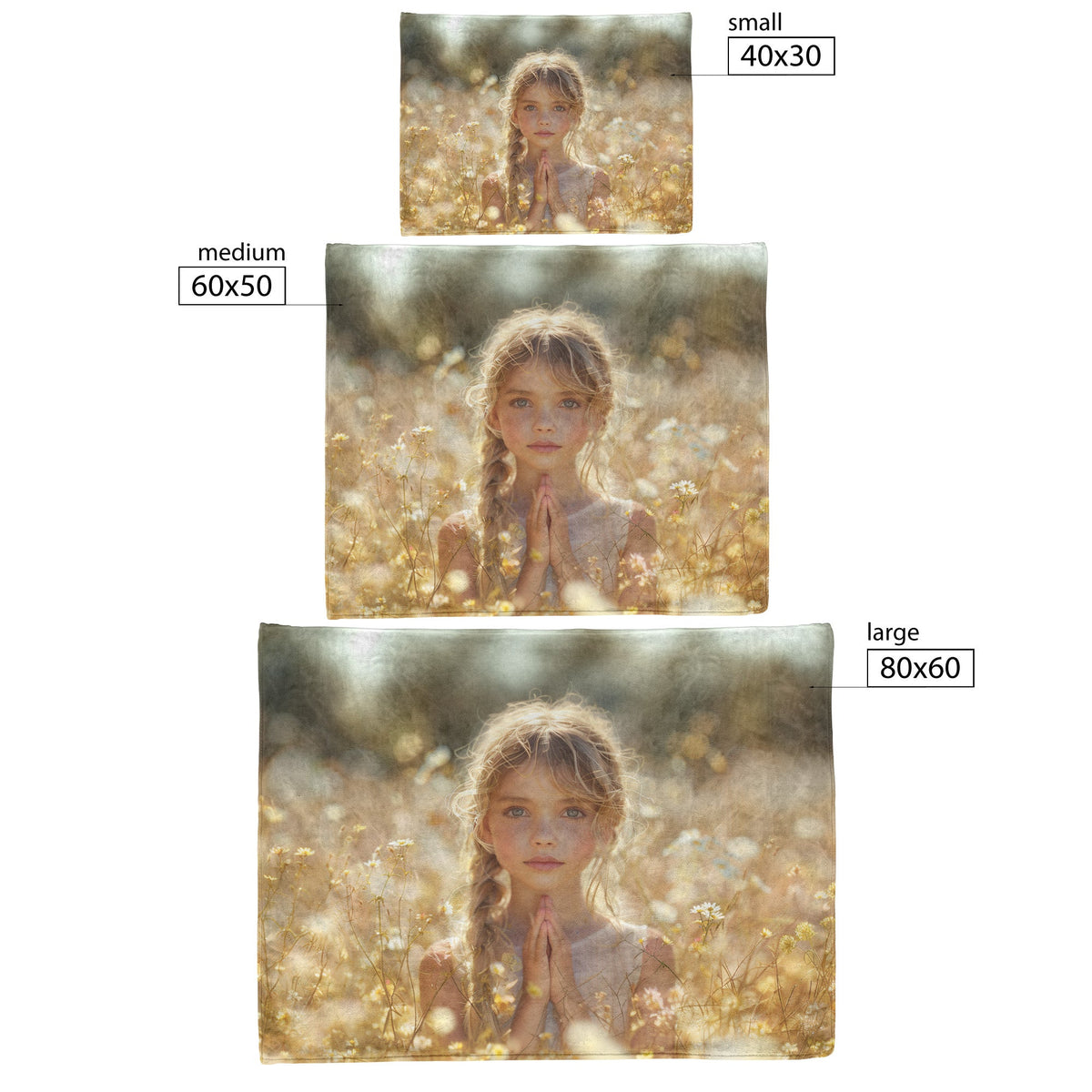 Golden Field Prayer Fleece Sherpa Blanket Soft Inspirational Nature Inspired Tranquil Design - Awakening Righteousness