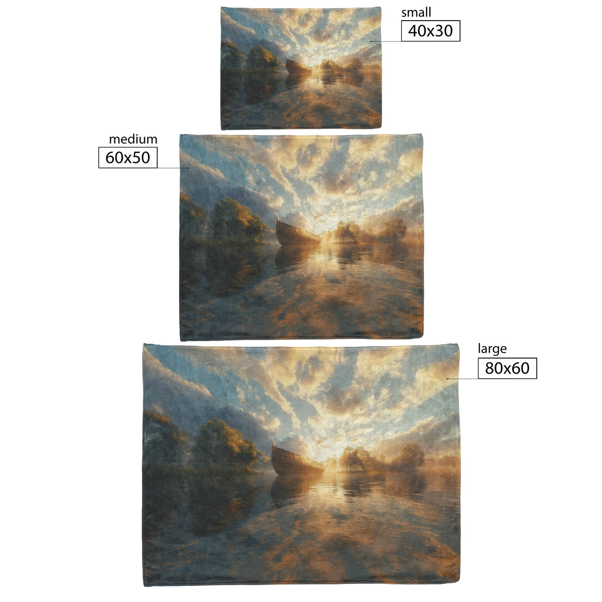 Golden Sunrise Noah’s Ark Cozy Christian Fleece Sherpa Blanket - Awakening Righteousness