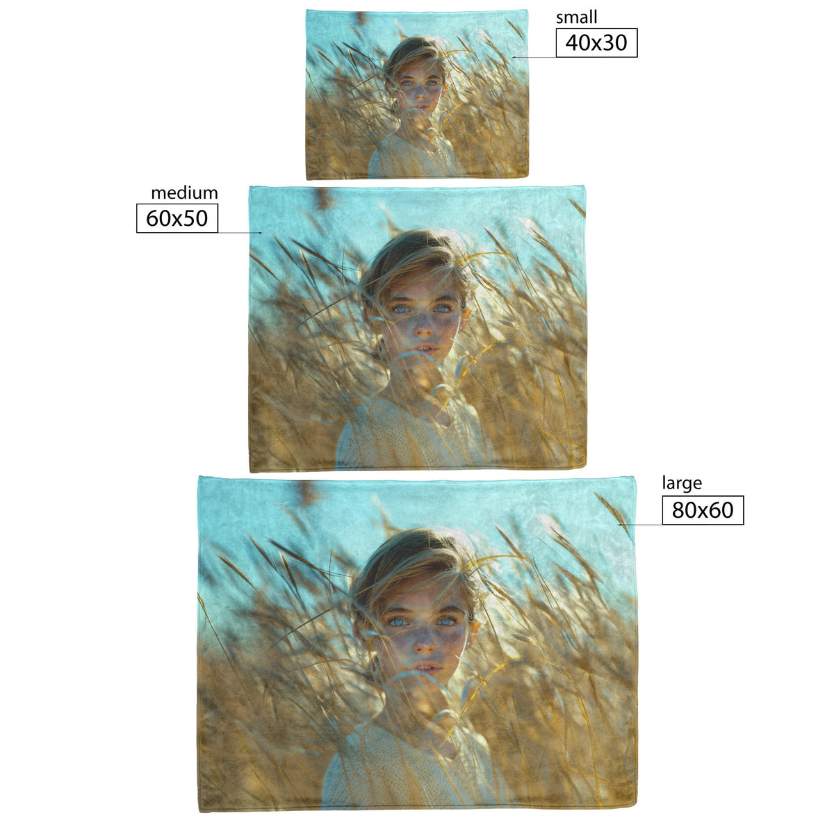 Golden Wheat Fields Fleece Sherpa Blanket Nature Inspired Ethereal Design - Awakening Righteousness