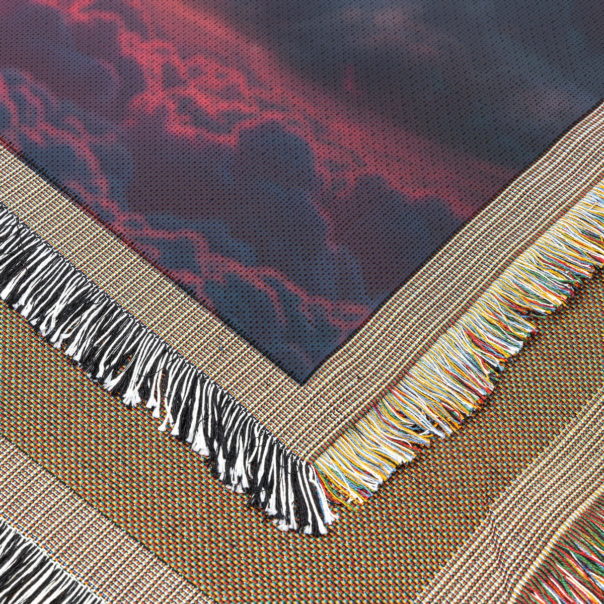 Heavenly Ascension Woven Throw Blanket Celestial Clouds Christian Decor Spiritual Journey Inspiration for Home - Awakening Righteousness