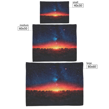 Herd of Cows Grazing Under Twilight Sky Sherpa Fleece Blanket Glowing Stars Soft Light Peaceful Pastoral Scene - Awakening Righteousness
