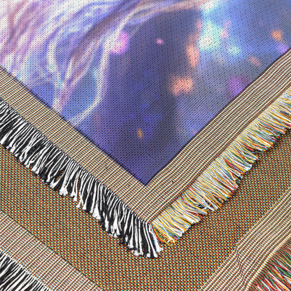 Holy Night Elf Woven Throw Blanket WoW Fantasy Alliance Art Divine Female Character Home Decor or Gift - Awakening Righteousness