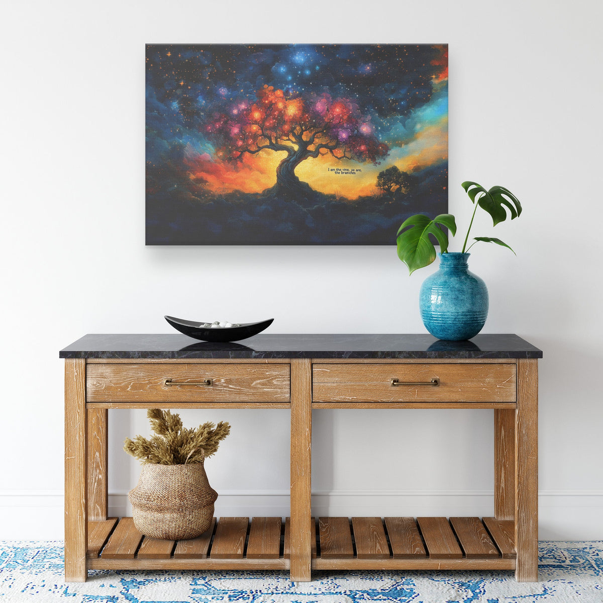 I Am the Vine Tree of Life Canvas Art Vibrant Christian Wall Decor for Homes Churches, and Inspirational Spaces - Awakening Righteousness