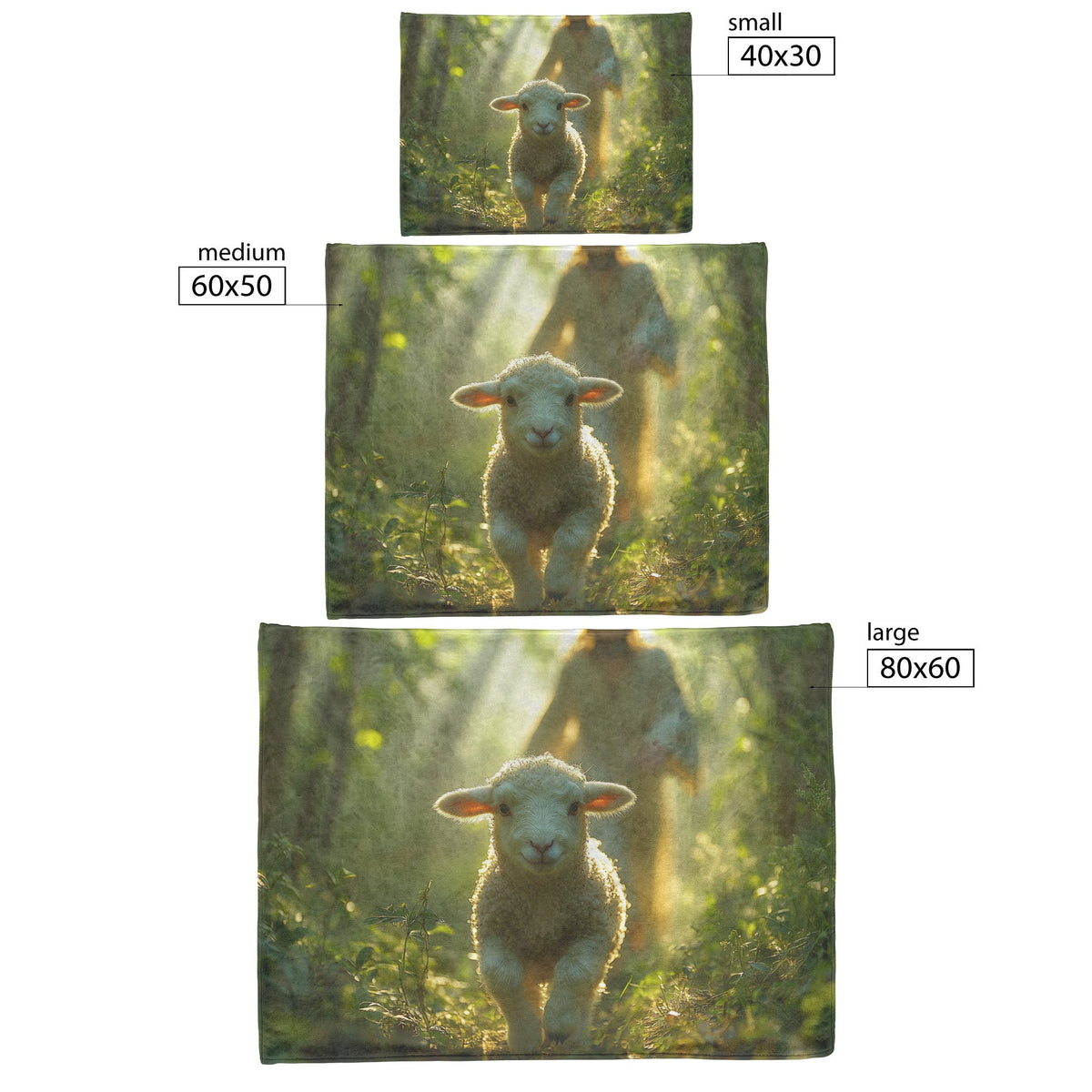 Jesus Walking with a Lamb Cozy Christian Fleece Sherpa Blanket - Awakening Righteousness