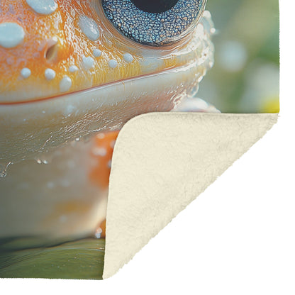 Joyful Orange Baby Frog Cozy Fleece Sherpa Blanket - Awakening Righteousness
