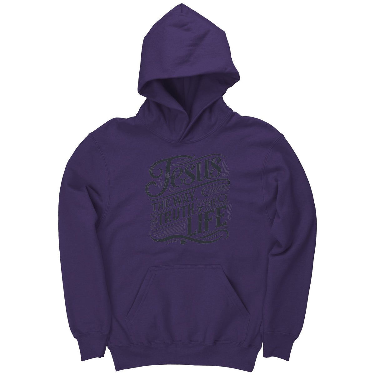 Kids Jesus Hoodie The Way The Truth The Life Christian Sweatshirt Faith Based Bible Verse Apparel Inspirational Gift for Girls and Boys - Awakening Righteousness