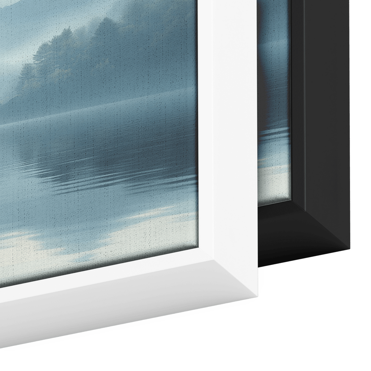 Lake Scene Soft Beige Water Faint Mountains Minimalist Detailing Ultra High Definition Modern Panoramic Framed Canvas Wall Art - Awakening Righteousness