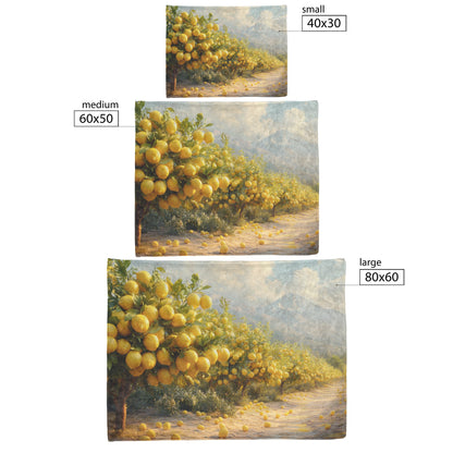 Lemon Orchard Fleece Sherpa Blanket with Bright Citrus Yellow Lemons for a Fresh and Invigorating Look - Awakening Righteousness