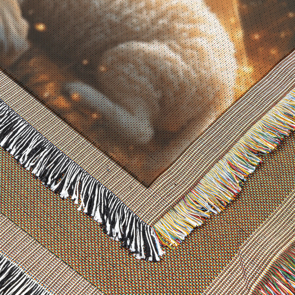 Lion and Lamb Sleeping Peacefully Together Woven Throw Blanket for Cozy Home Decor - Awakening Righteousness