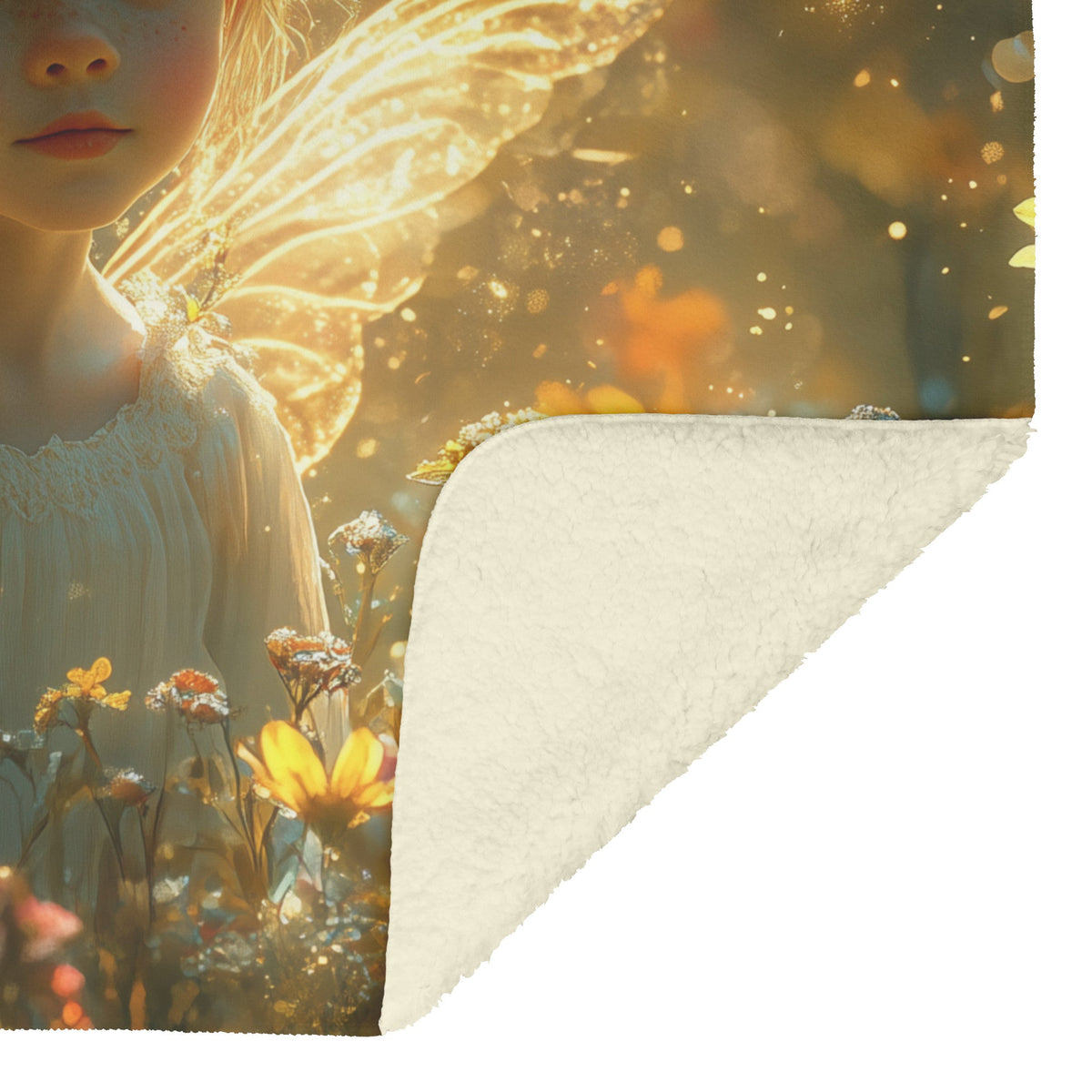 Magical Flower Angel Cozy Christian Fleece Sherpa Blanket for Nursery and Playroom - Awakening Righteousness