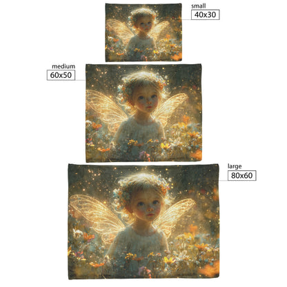 Magical Flower Angel Cozy Christian Fleece Sherpa Blanket for Nursery and Playroom - Awakening Righteousness
