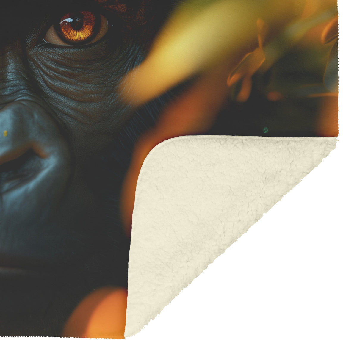 Majestic Gorilla Cozy Fleece Sherpa Blanket Strength and Serenity in the Jungle - Awakening Righteousness