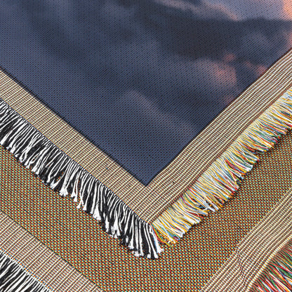 Majestic Mountain Peak Sunrise Natural Scenery Cozy Woven Throw Blanket - Awakening Righteousness