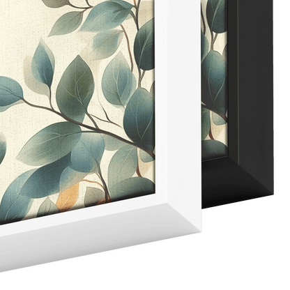Minimalist Floral Design Lavender Stems Leaves Muted Greens Browns Ultra High Definition Mid Century Modern Texture Panoramic Framed Canvas Wall Art - Awakening Righteousness