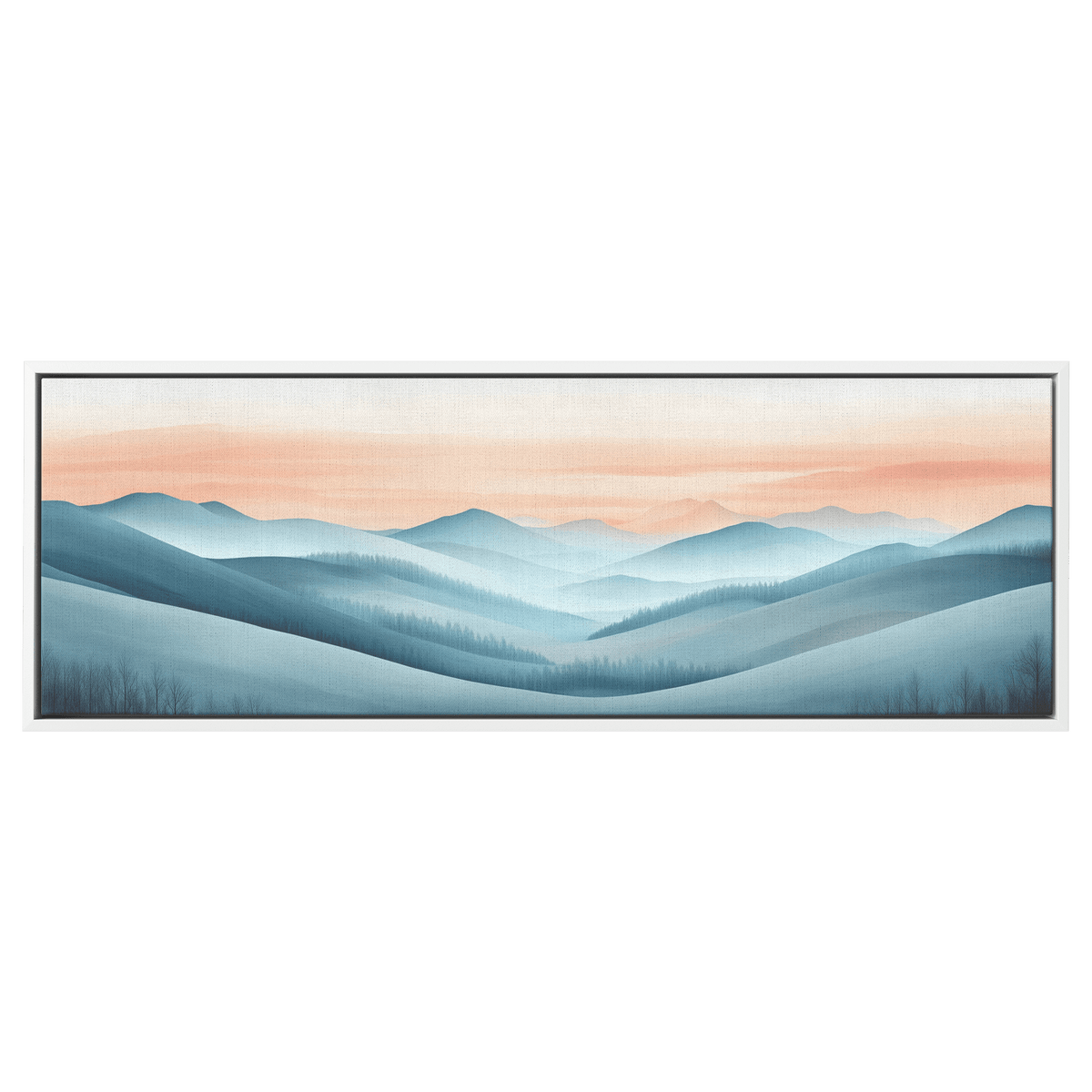 Minimalist Panoramic Artwork Rolling Hills Soft Taupe Palette Muted Highlights Ultra High Definition Tranquil Elegant Panoramic Framed Canvas Wall Art - Awakening Righteousness