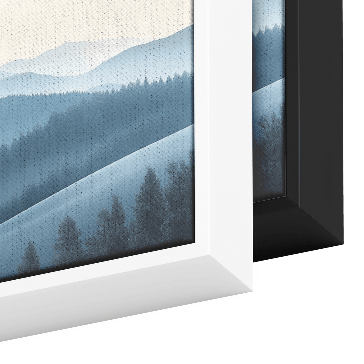 Minimalist Panoramic Nature Illustration Rolling Hills Sparse Tree Lines Soft Gray Taupe Ultra High Definition Panoramic Framed Canvas Wall Art - Awakening Righteousness