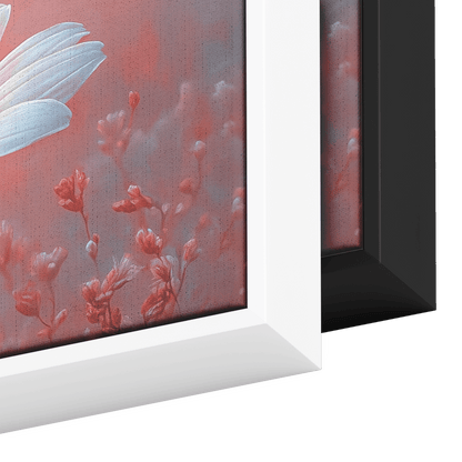 Minimalist Single Stem Floral Artwork Daisy Long Thin Stem Soft Pastel Background Ultra High Definition Elegant Minimalism Panoramic Framed Canvas Wall Art - Awakening Righteousness