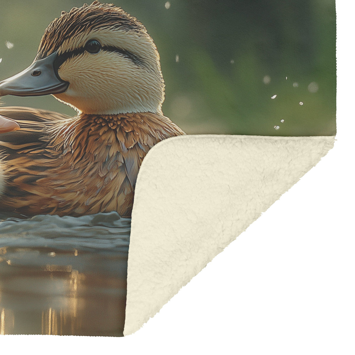 Mother Duck and Ducklings Cozy Fleece Sherpa Blanket - Awakening Righteousness