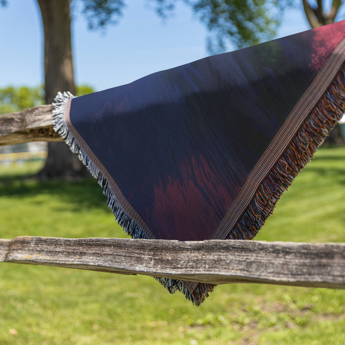 Mountain Sunrise Woven Throw Blanket Scenic Nature Reflection Peaceful Valley River Cozy Decor Gift - Awakening Righteousness