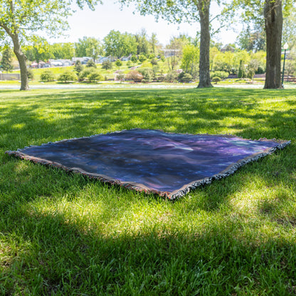 Mystical Night Elf Woven Throw Blanket Enchanted Glow Fantasy Art Ethereal Home Decor for Dreamy Comfort - Awakening Righteousness