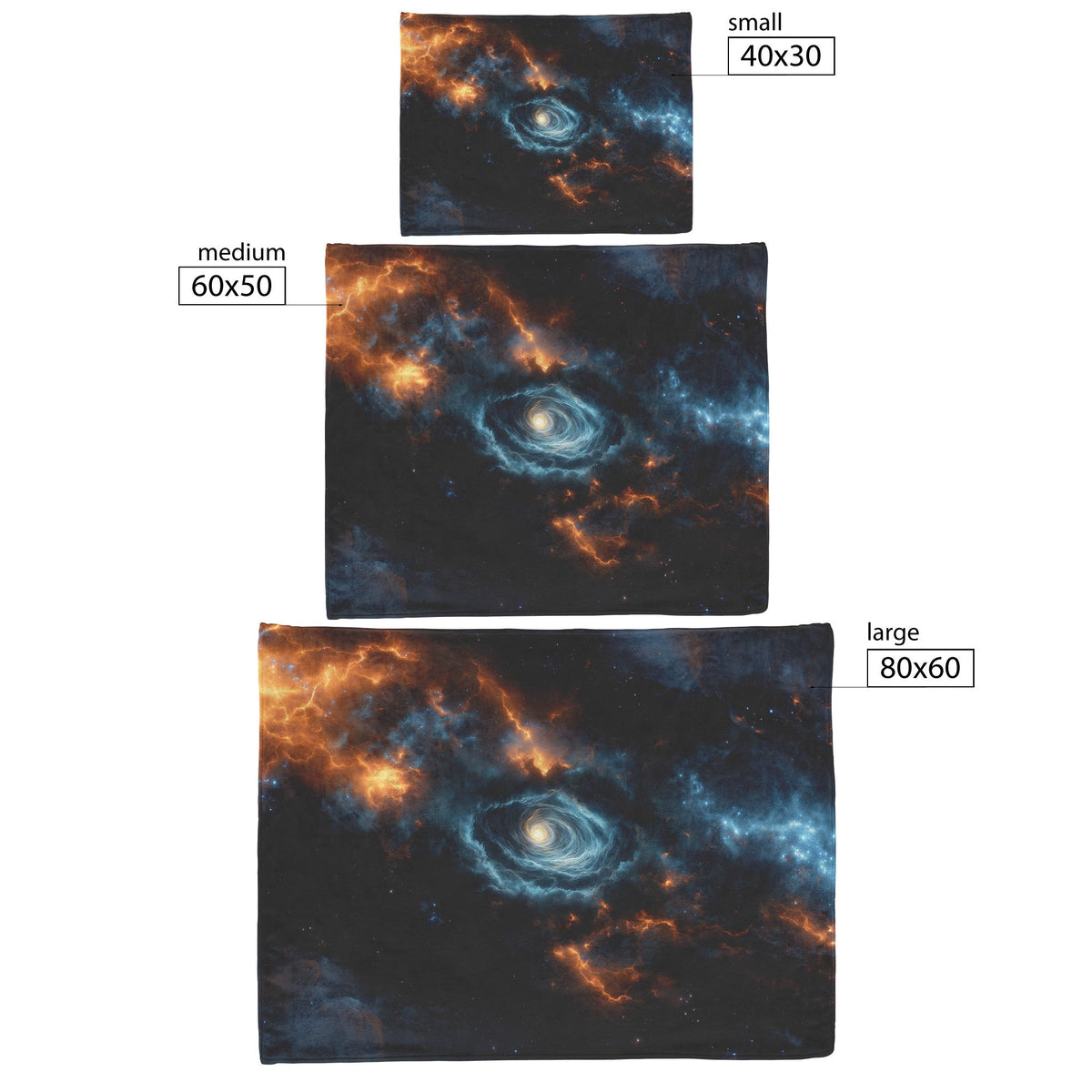 Mystical Whirlpool in Space Fleece Sherpa Blanket Cosmic Design Deep Space View - Awakening Righteousness