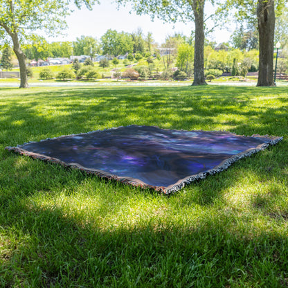 Night Elf Alliance Hero Woven Throw Blanket Enchanting World of Warcraft Fantasy Art for Home or Gift - Awakening Righteousness