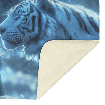 Night Elf Hunter Fleece Sherpa Blanket Pet Wolf Glowing Stars Shimmering Textures Peaceful Majestic WoW Design - Awakening Righteousness