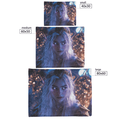 Night Elf Paladin Fleece Sherpa Blanket Purple Armor Radiant Wings Cosmic Stars Glowing Textures Serene Inspiring WoW Design - Awakening Righteousness