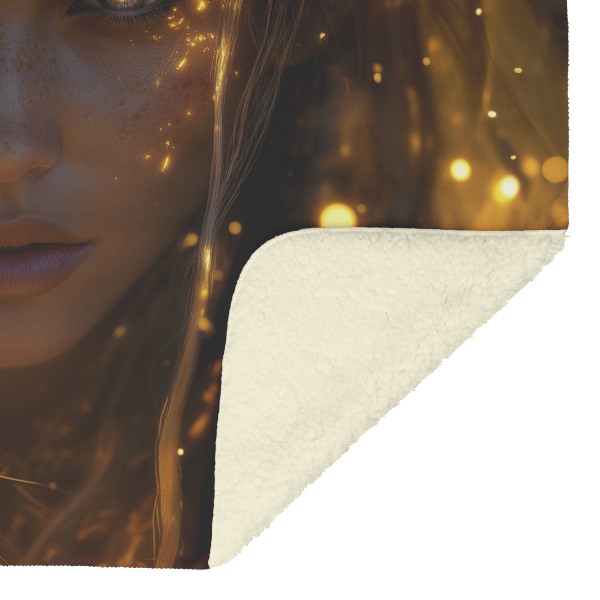 Night Elf Priest Fleece Sherpa Blanket Holy Light Golden Textures Purple Light Trails Bold Inspiring WoW Design - Awakening Righteousness