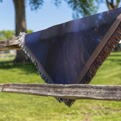 Night Elf Woven Throw Blanket WoW Fantasy Art Divine Alliance Female Character for Gaming Home Decor or Gift - Awakening Righteousness