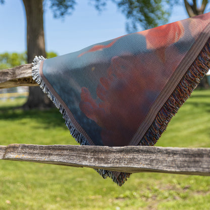 Pair of Beautiful Pink Betta Fish Swimming in Coral Woven Throw Blanket for Cozy Home Decor - Awakening Righteousness