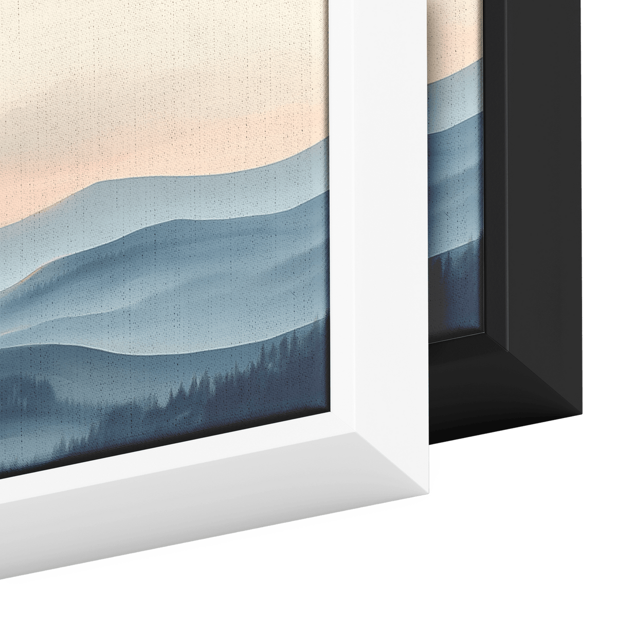 Panoramic Nature Illustration Muted Landscape Rolling Hills Beige Gray Taupe Tones Ultra High Definition Textured Minimalist Panoramic Framed Canvas Wall Art - Awakening Righteousness